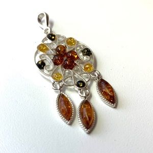 Two beautiful colors combined Baltic Amber pendant